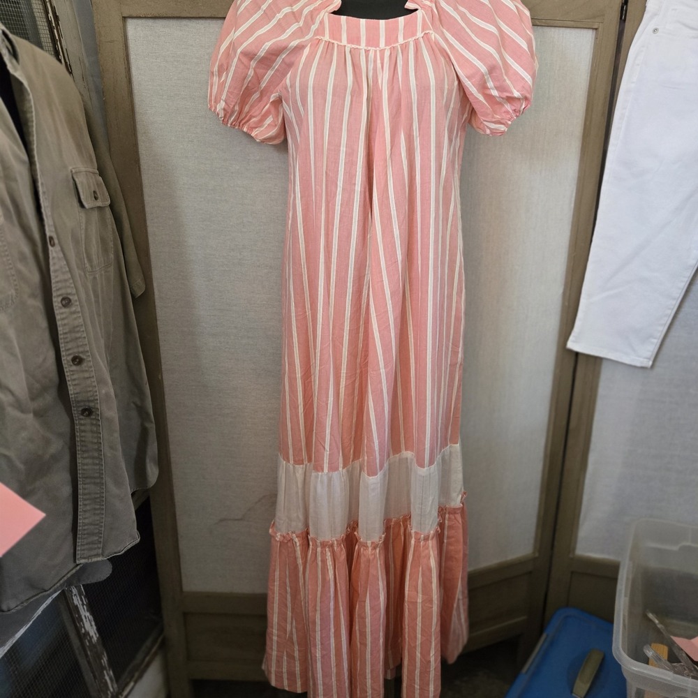 Shan Ying Made In Hawaii VINTAGE Maxi Dress Pink White